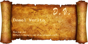 Demel Verita névjegykártya